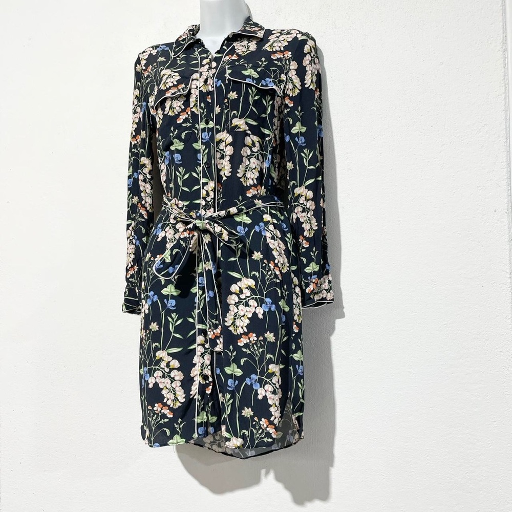 Zara floral print shirt dress